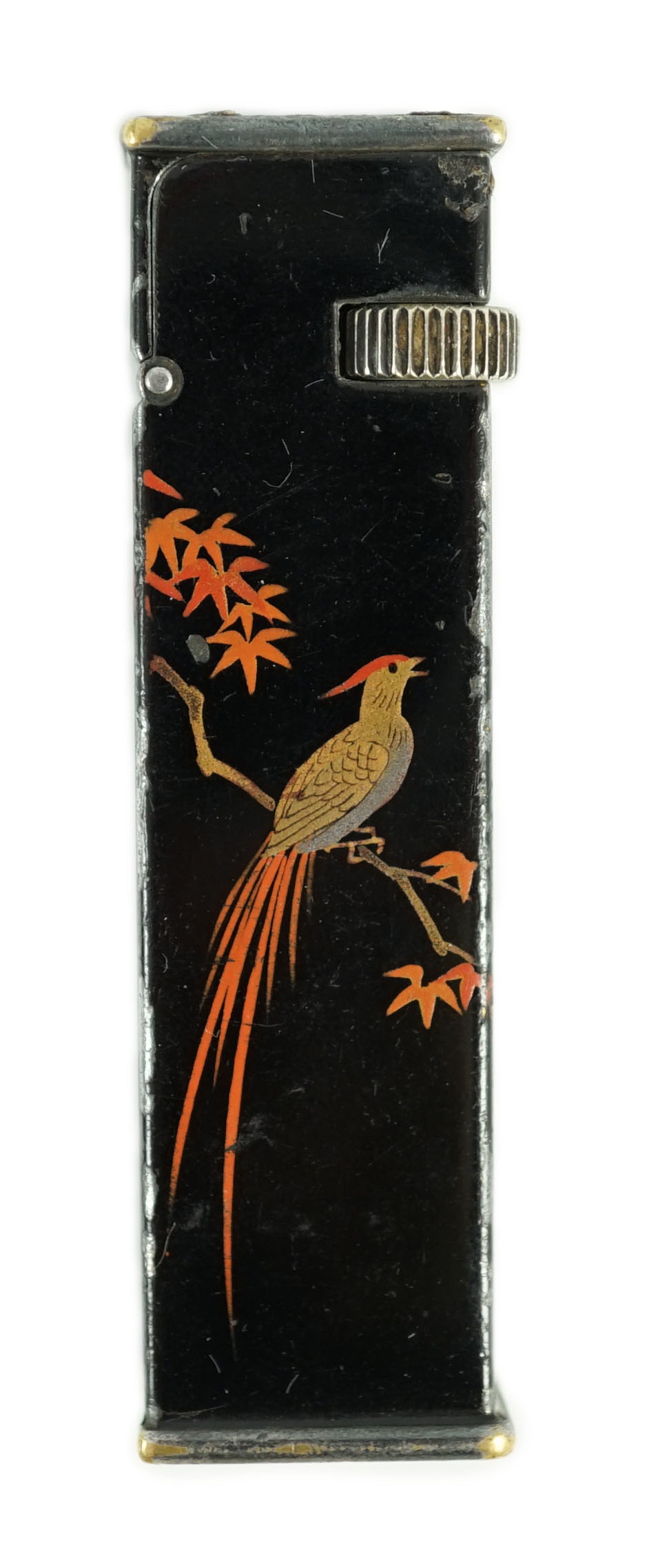 A Dunhill Namiki maki-e (lacquer) tallboy lighter, c.1930, 6.4 cm high